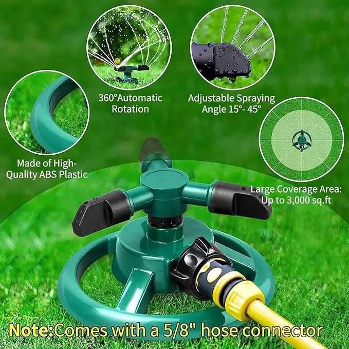 2 Pack Sprinklers for Yard, 360Rotating Lawn Sprinkler, Sprinklers for Yard Large Area, Lawn Sprinklers, Powerful and Even Watering for Lawns and Gardens by GreenHaven Gardens
