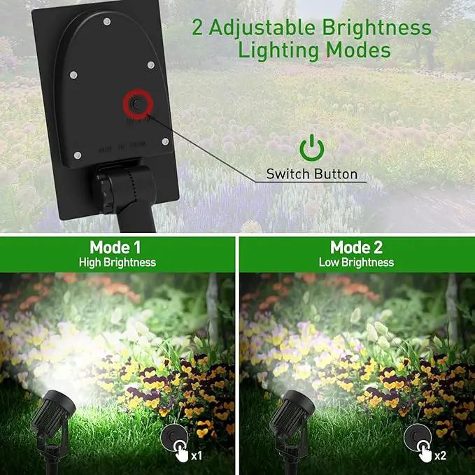 T-SUNUS Solar Spot Lights Outdoor IP65 Waterproof White 6000K 2-in-1 Landscape Spotlights, 9.8ft Cable Separate Panel Auto Dusk to Dawn Dimmable for Flag Yard Garden Patio Driveway Pathway Garage by GreenHaven Gardens