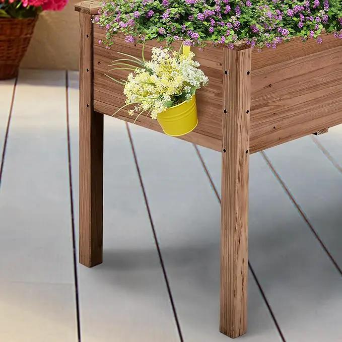 Yaheetech 1pc Raised Garden Bed 48x24x30in Elevated Wooden Horticulture Planter Box with Legs Standing Growing Bed for Gardening/Backyard/Patio/Balcony, Dark Brown by GreenHaven Gardens