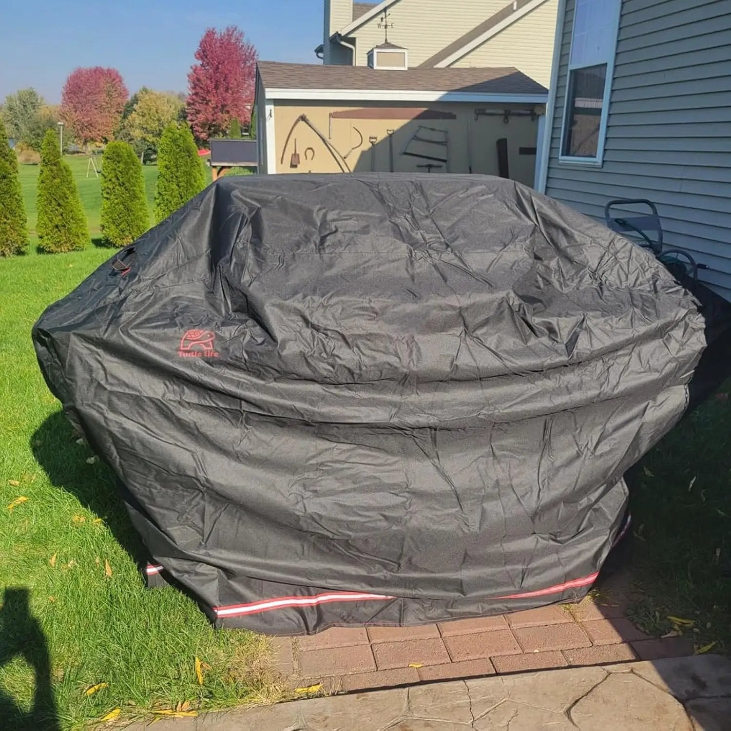 BBQ Grill Cover, 76-83 Inch Adjustable Heavy Duty Waterproof 6 or More Burner Barbecue Gas Grill Covers for Weber Summit Series Royal Gourmet MG Series, Black by GreenHaven Gardens