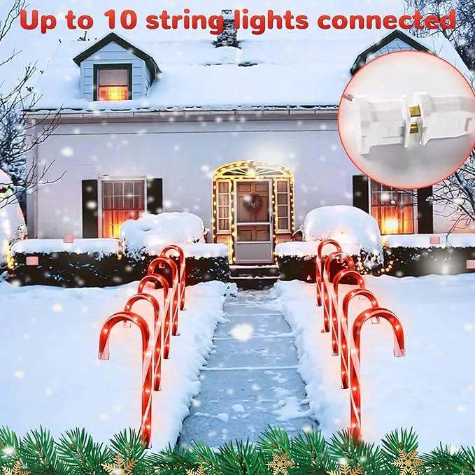 Christmas Candy Cane Pathway Makers Lights, 10 inch Set of 10 Candy Canes Lights Outdoor, Candy Cane Lights Christmas Decorations Outdoor by GreenHaven Gardens