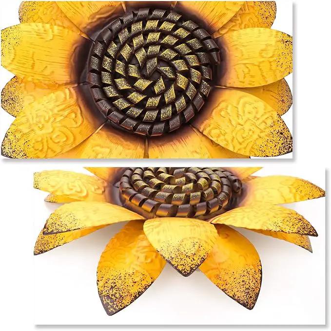 EASICUTI Sunflower Metal Flowers Wall Decor Metal Wall Art Decorations Hanging for Indoor Outdoor Home Bathroom Kitchen Dining Room Bedroom Living Room Or Wall Sculptures 12 Inch by GreenHaven Gardens