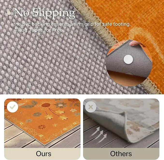 GENIMO Indoor Outdoor Area Rug 8' X 10' Waterproof, Washable Door Mat Non Shedding, Easy Cleaning Floral Outdoor Carpet for Patio, Entryway, Porch, Bathroom, Living Room, Bedroom, Backyard by GreenHaven Gardens