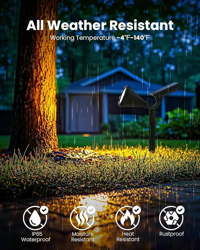 Solar Spot Lights Outdoor Waterproof, Flag Pole Light Solar Powered Halloween Lights, Landscape Spotlights for Tree, House, Yard, Garden, Christmas Decorations-2Pack Warm White by GreenHaven Gardens