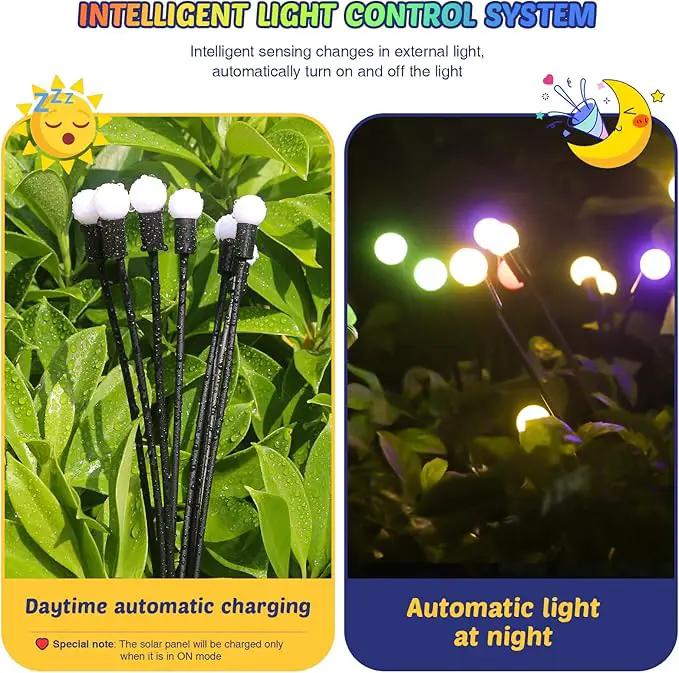 Solar Firefly Lights 2 Pack 16 LED Lights 2 Lighting Modes for Garden,Patio and Yard Solar-Powered LED Lights (Multi-Colored, 2) by GreenHaven Gardens