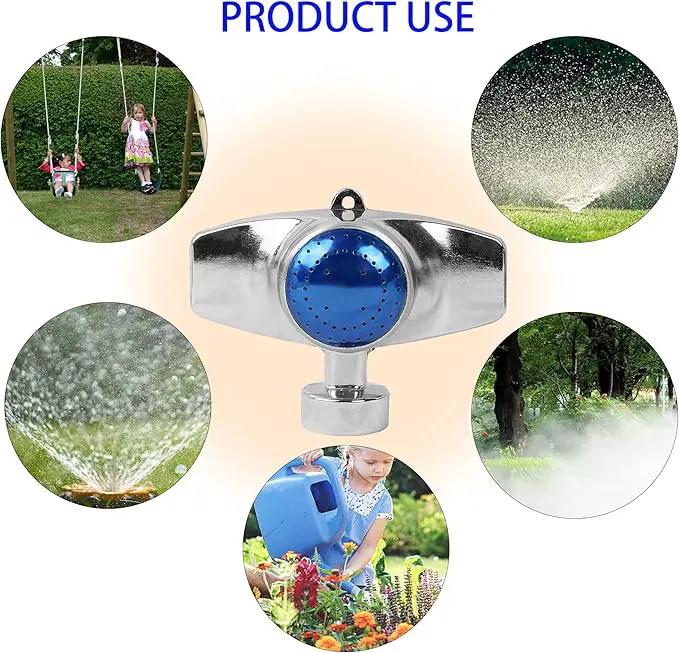 Hourleey 360 Degree Metal Spot Sprinkler, 2 Pack Circle Pattern Sprinkler with Gentle Water Flow for Small Area Yard Lawn Garden Watering, Coverage Up to 30FT (Blue) by GreenHaven Gardens