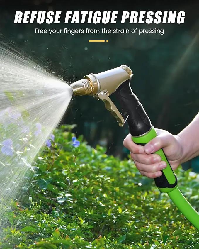 RAINPOINT Heavy Duty Metal Spray Nozzle for Garden Hose, High Pressure Garden Hose Nozzle with Adjustable Spray Patterns for Watering Plants, Car Washing, and Pet Showering (2 pcs) by GreenHaven Gardens
