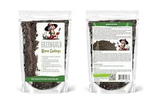 Organic Worm Castings – Earthworm Castings for Plants – Premium Worm Castings Fertilizer for Nutrient-Rich Soil and Healthy Growth (4 QUARTS) by GreenHaven Gardens