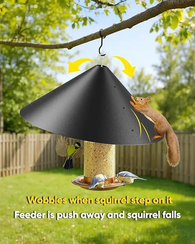 19 Inch Metal Squirrel Baffle for Bird Feeder Pole, Squirrel Proof for Hanging Bird Feeder, Outdoor Cover for Rain, Rust Proof Chew Proof Heavy, 1 Pack by GreenHaven Gardens