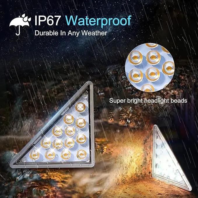 Solar Step Lights 6-pack with Solar Outdoor Stair,Porch,Patio,Yard,Deck & Pathway Adjustable Brightness (Warm White) by GreenHaven Gardens
