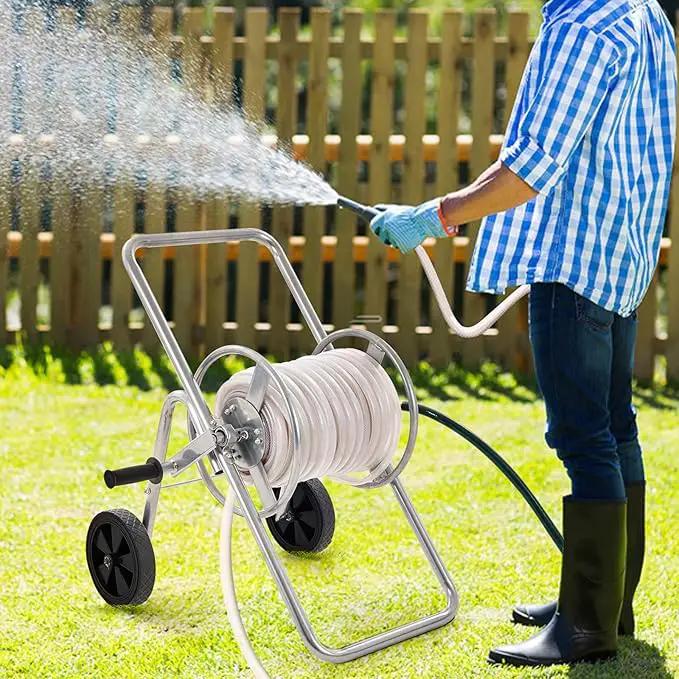 VEVOR Hose Reel Cart, Hold Up to 175 ft of 5/8’’ Hose (Hose Not Included), Garden Water Hose Carts Mobile Tools with Wheels, Heavy Duty Powder-coated Steel Outdoor Planting for Garden, Yard, Lawn by GreenHaven Gardens