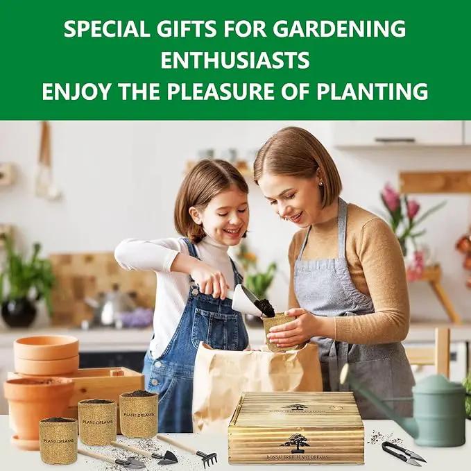 Bonsai Tree Kit, Wooden Gift Box Indoor Bonsai Tree Starter Kit with Tools & Japanese Plants Seeds, Growing DIY Gardening for Plant Lovers (Plant Lover Gift) by GreenHaven Gardens