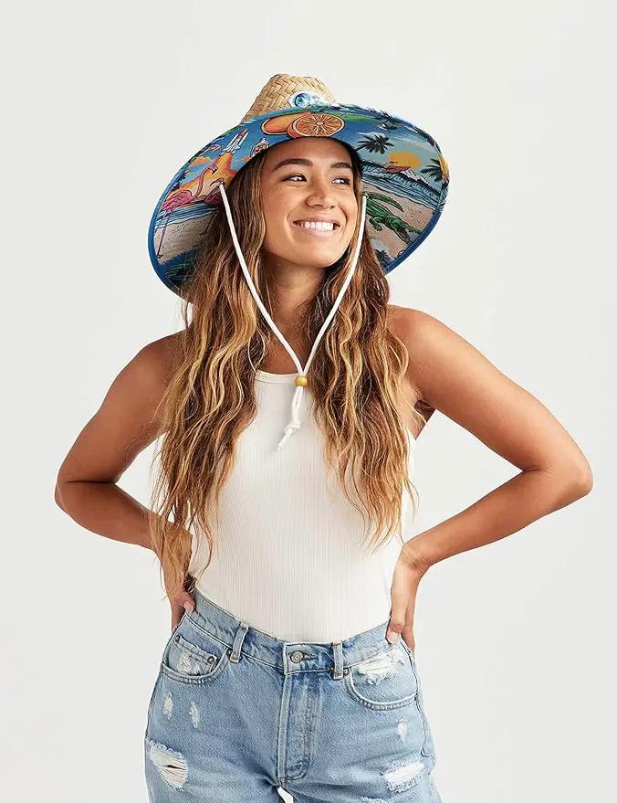 Straw Hat for Men & Women | Lifeguard Hat, Beach Hat & Sun Hat | UPF 50+ Wide Brim for Sun Protection | One Size | Hemlock by GreenHaven Gardens