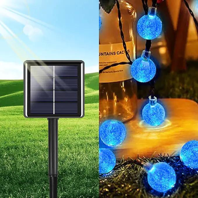 Blue 2-Pack 100 LED 64FT Crystal Globe Solar Christmas Lights, Outdoor Waterproof Solar String Lights with 8 Lighting Modes, Solar Outdoor Decorations for Tree Garden Patio Party Wedding Christmas by GreenHaven Gardens