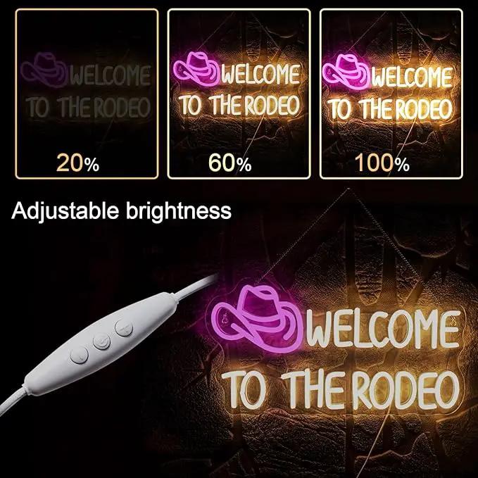 WLHOPE Welcome to The Rodeo Neon Sign Cowboy Hat Neon Sign Led Sign,Dimmable Cowgirl Neon Signs for Wall Decor,Connectivity Via USB Licked Neon Light for Bedroom Home Bar Club Party Western Decor by GreenHaven Gardens