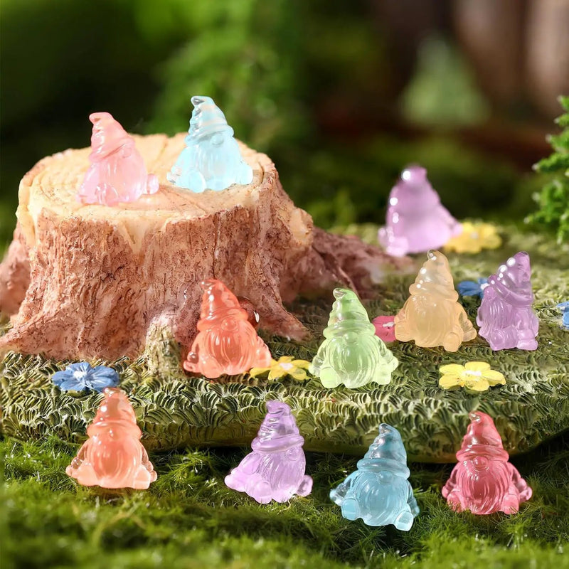 60 Pcs Mini Resin Luminous Gnomes Bulk Tiny Fairy Resin Statues Glow in The Dark Small Gnomes Miniature Figurines for Landscape Outdoor Patio Yard Lawn Plant Pots Fairy Decor (Vivid) by GreenHaven Gardens
