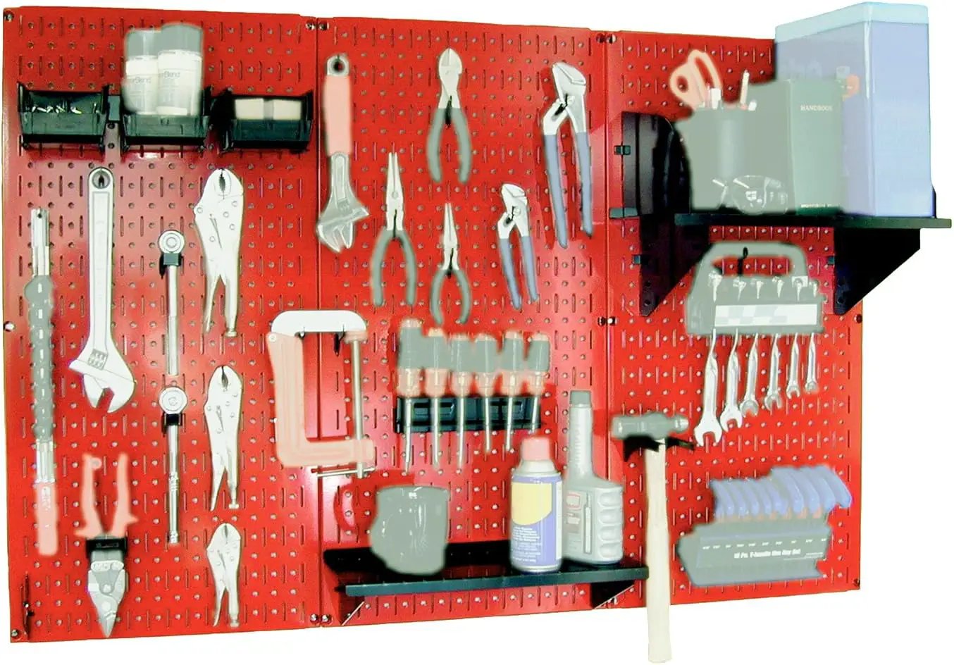 Wall Control 30-WRK-400RB Standard Workbench Metal Pegboard Tool Organizer,Red/Black by GreenHaven Gardens