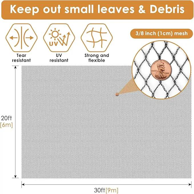 PACETAP Pond Netting Kit 20 x 30 Ft,Pond Netting for Leaves,Koi Pond Cover,Heavy Duty Koi Pond Netting,Pool Protective Cover Netting Protecting Koi Fish from Birds, Cats -Stakes Included by GreenHaven Gardens