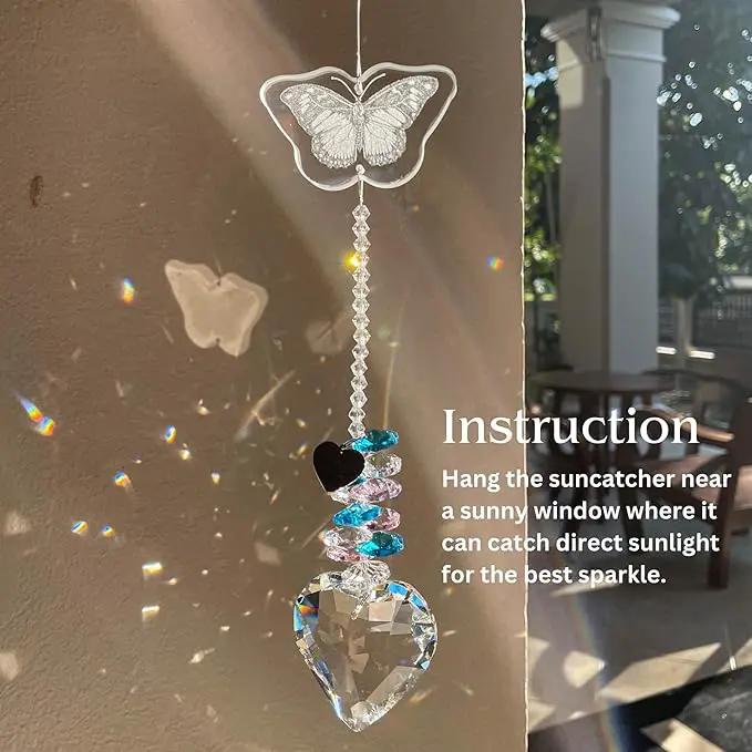 ARUN Gifts for Moms Birthday Gift Moms for mom Birthday Mothers Day from Daughter Son, Love Reminder Gifts Thanksgiving Christmas Butterfly suncatcher with Heart Crystal Mother's Things by GreenHaven Gardens