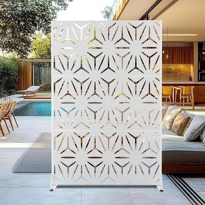 Outdoor Privacy Screen,72" H×47" W Metal Privacy Screen, Freestanding Privacy Fence Panels for Patio by GreenHaven Gardens