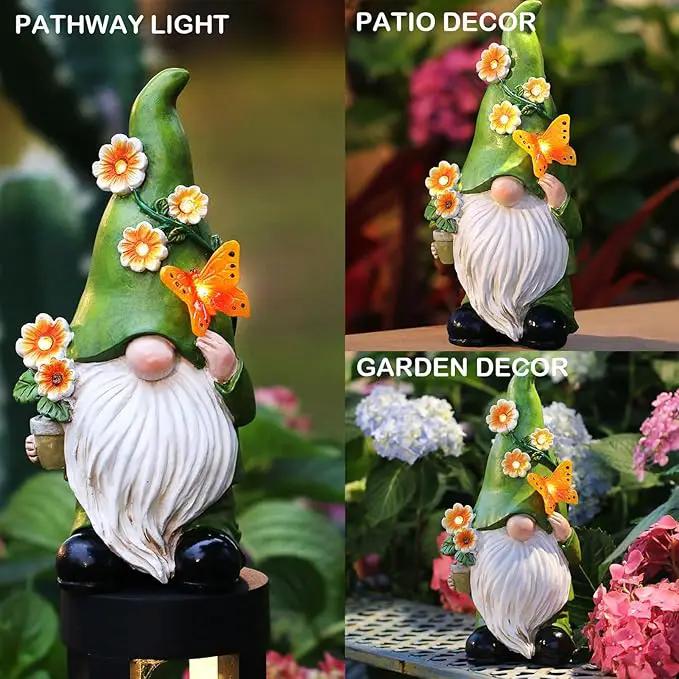Garden Gnomes Statue Outdoor Decor,10.5" Resin Solar Garden Gnome Outdoor Statues, Funny Gnomes Gardening Gifts for Women,Bithday Gifts for Grandma by GreenHaven Gardens