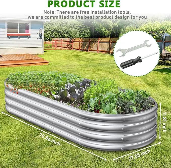 6x2.3x1ft Raised Garden Bed for Flowers, Outdoor Raised Planter Box, Backyard Raised Garden Bed for Plant by GreenHaven Gardens