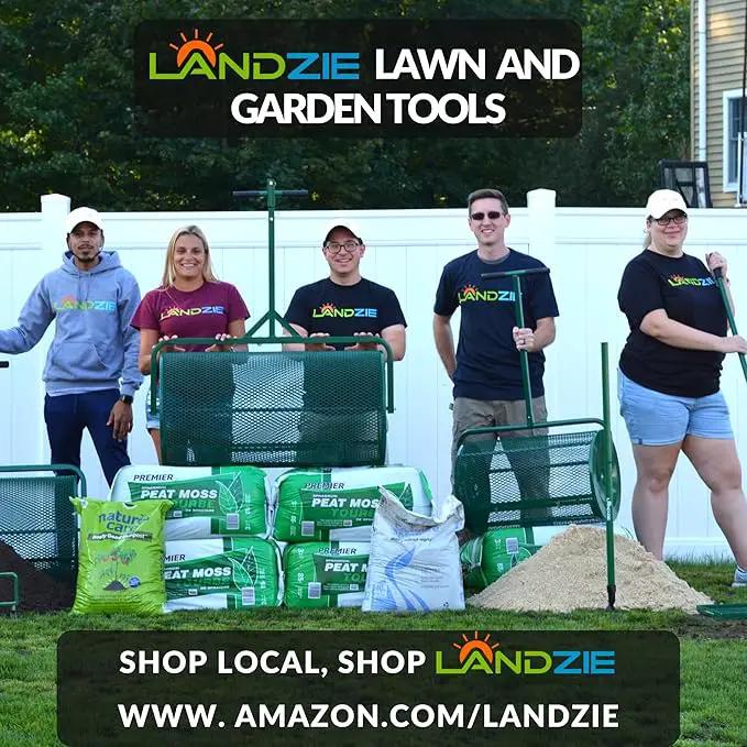 LANDZIE - The Original 24 Inch Compost and Peat Moss Spreader Roller - Top Soil, Sand, Manure, Mulch, Top Dressing Lawn and Garden Spreader by GreenHaven Gardens