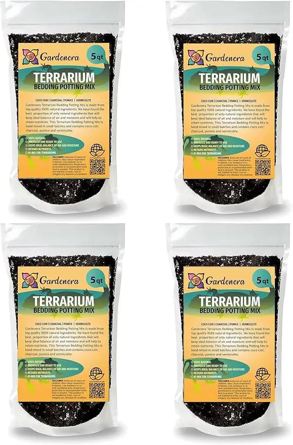 Terrarium Bedding - Custom Blend of Coco Coir, Charcoal, Pumice, and Vermiculite for Healthy Plant Growth - 20 QUARTS by GreenHaven Gardens