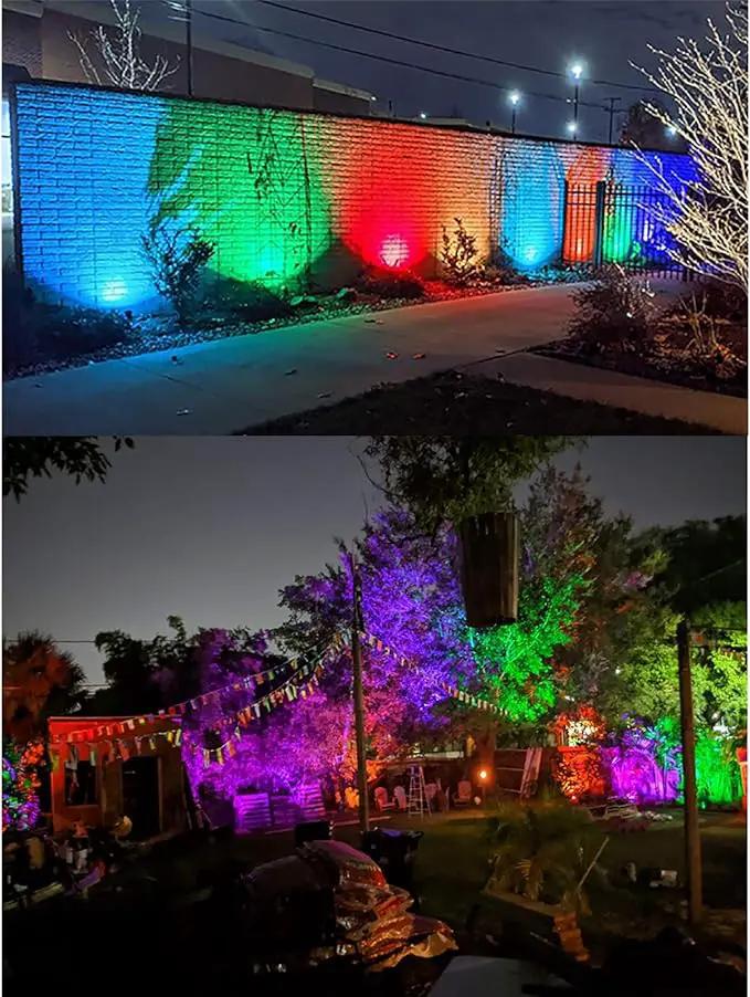 S SMIFUL Halloween Spot Lights Outdoor, RGB 5W 120V Waterproof Outdoor Spot Lights Remote Control Landscape Lighting Yard Uplights for Lawn, Yard, Trees, Garden, 6 FT Cord, US Plug, 2 Packs by GreenHaven Gardens