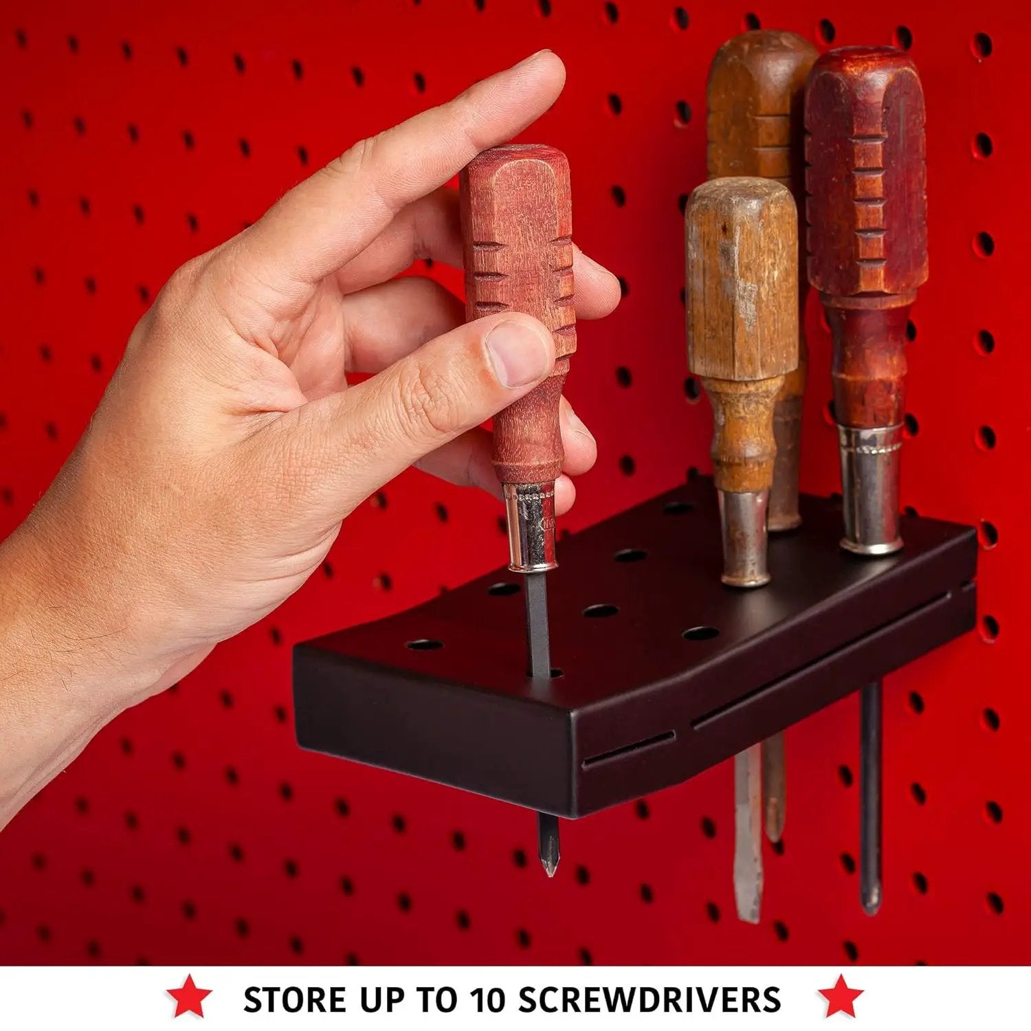 Heavy Duty Black Pegboard Accessories - Screwdriver and Wrench Holder Set for Organizing Tools by GreenHaven Gardens
