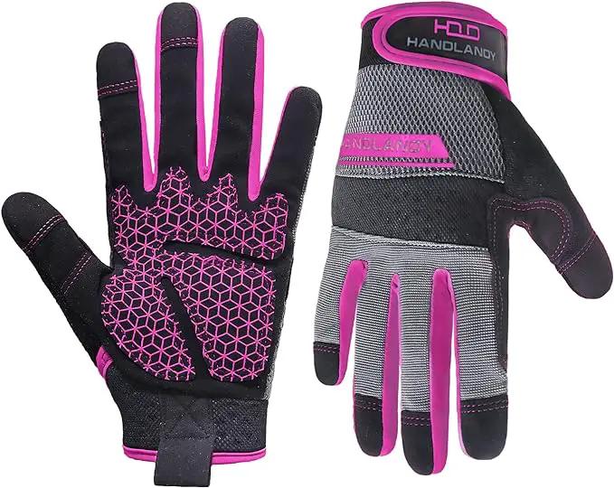 HANDLANDY Women Safety Work Gloves Utility Touch Screen Working Grip Glove for Yardwork Gardening Breathable Mechanic Gloves by GreenHaven Gardens