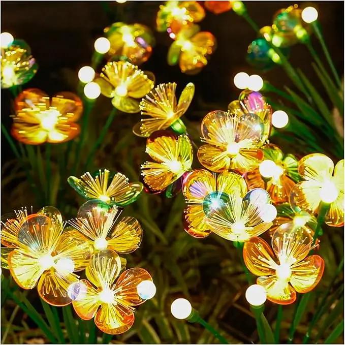 Solar Swaying Garden Lights – Upgraded Flower & Firefly Lights with Larger Solar Panel, Waterproof Outdoor Pathway & Flowerbed Light for Yard & Holiday Decor (4pack) by GreenHaven Gardens