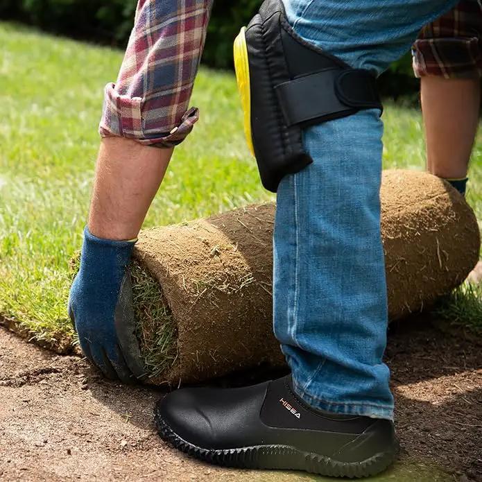 HISEA Unisex Waterproof Garden Shoes, Men's Rubber Rain Boots Women's Ankle Rain Shoes Neoprene Camp Booties Outdoor Slip-On Footwear for Gardening, Farming, Camping, Car Wash, Lawn Care and Yard Work by GreenHaven Gardens