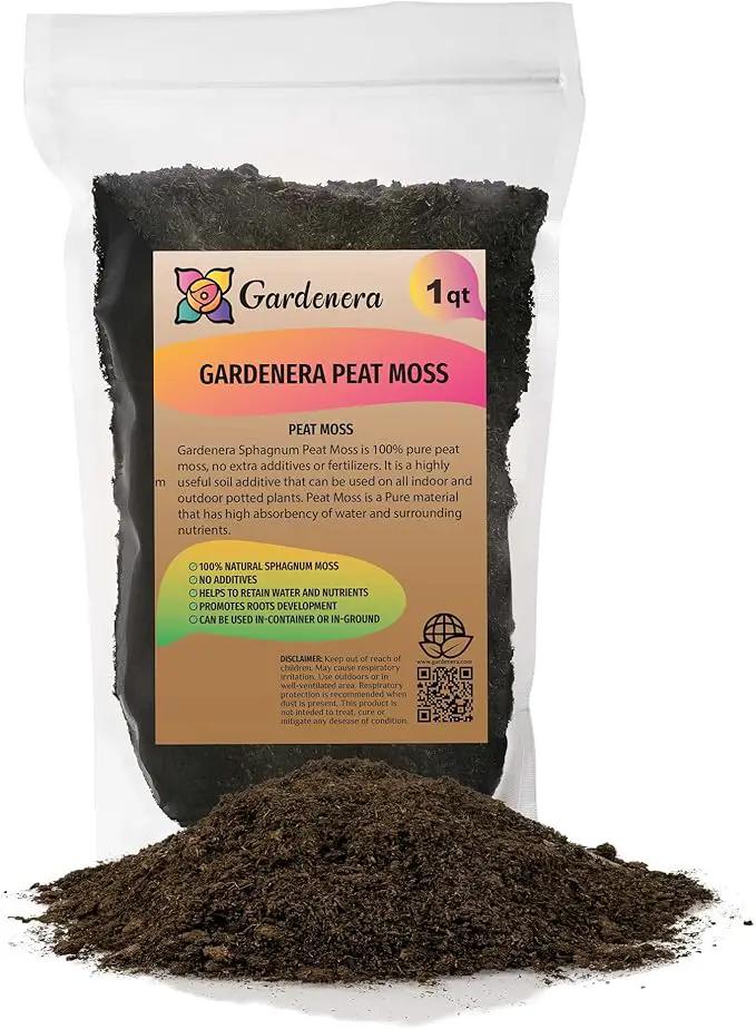 Premium Natural Sphagnum Peat Moss - Gardening Soil Amendment and Carnivorous Plant Soil Media by Gardenera (3 Quart Bag) by GreenHaven Gardens