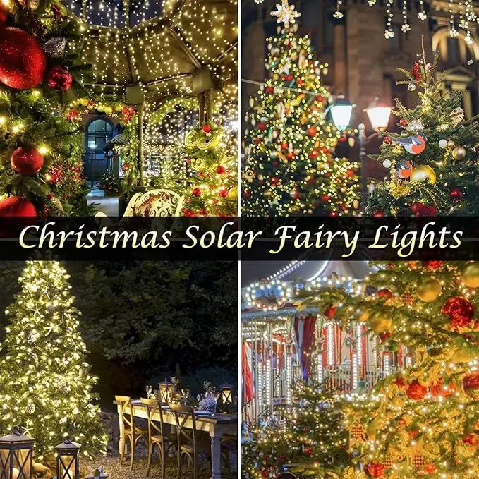 Solar String Lights Outdoor, 6 Pack Each 100 LED Solar Christmas Lights Outside Waterproof Copper Wire with 8 Modes Solar Fairy Twinkle Lights for Garden Yard Tree Wedding Christmas Decor (Warm White) by GreenHaven Gardens