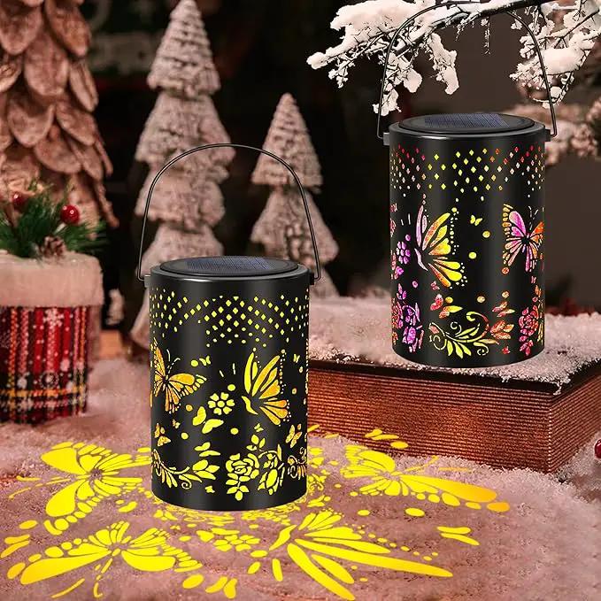 Solar Lantern Butterfly Outdoor Waterproof,Two Lighting Modes Garden Decor Christmas Gifts for Women Mom Grandma Hanging Solar Lights Metal Decor for Outside,Backyard,Patio by GreenHaven Gardens