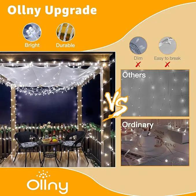 Ollny 120LED 40FT String Lights, Waterproof Connectable Fairy Lights with Timer 8 Modes, Cool White Plug in Christmas Light for Indoor Outdoor Patio Party Bedroom Classroom Decor by GreenHaven Gardens