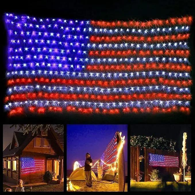 American Flag Lights 420 Super Bright LEDs, Waterproof LED US Flags Light for 4th of July Decorations, Memorial Day, Independence Day, Garden, Yard, Holiday, Party, Christmas Decorations by GreenHaven Gardens