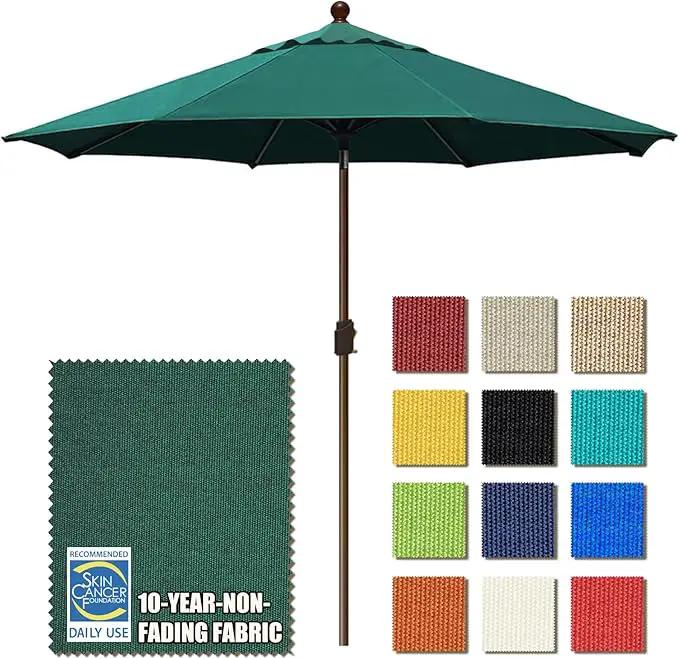 EliteShade USA 10-Year-Non-Fading 10Ft Market Umbrella Patio Umbrella Outdoor Table Umbrella with Ventilation, Forest Green by GreenHaven Gardens