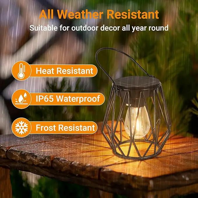 Solar Lanterns Outdoor Waterproof, Upgraded Powered Hanging Solar Lights for Outside, Auto On/Off, Brighter Hanging Outdoor Decor Lights for Yard Garden Patio Pathway 2 Pack by GreenHaven Gardens