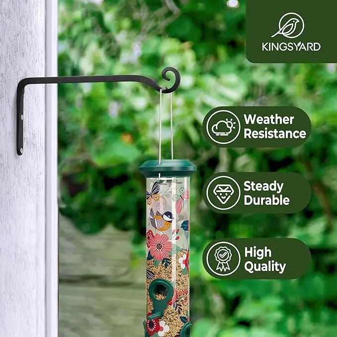 Kingsyard 2-Pack Wall Plant Hanger Outdoor - Heavy Duty Metal Hanging Bracket Hooks for Hanging Plant Bird Feeders Lanterns Wind Chimes Outdoor & Indoor, 10-Inch/Black by GreenHaven Gardens