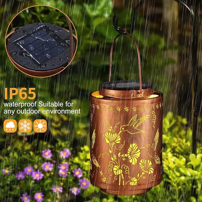 Solar Lanterns Outdoor Waterproof Mushroom Butterfly Garden Decor Gifts for Women Mon Grandma Metal Hanging Solar Lights Decoration for Outside LED Lanterns for Yard Patio Lawn Pathway（Hummingbirds） by GreenHaven Gardens