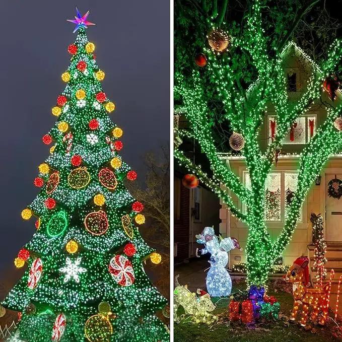 KNONEW 600ft 1500 LED String Lights Outdoor Christmas Lights 8 Modes & Timer Fairy Light Plug in Waterproof LED String Lights for Xmas Yard Tree Wedding Party Holiday Decorations (Green) by GreenHaven Gardens