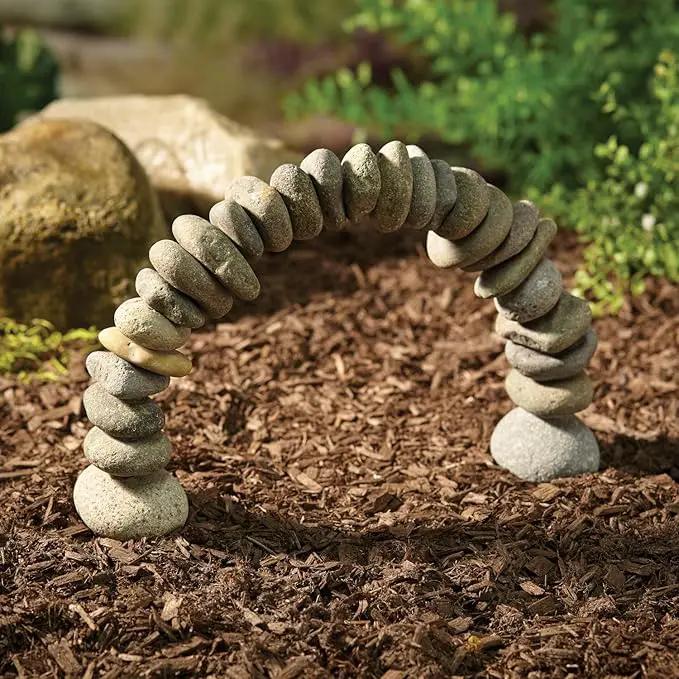 Rock Cairn Arch Sculpture Natural River Stone Arch Zen Garden Decor Statue Rocks Stacked by GreenHaven Gardens