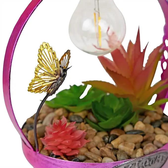 Alpine Corporation LYT288SLR-HH Solar-Powered Metal Flamingo w/Garden Enclosed LED Light, Solar Patio Décor, 16''H, Pink by GreenHaven Gardens