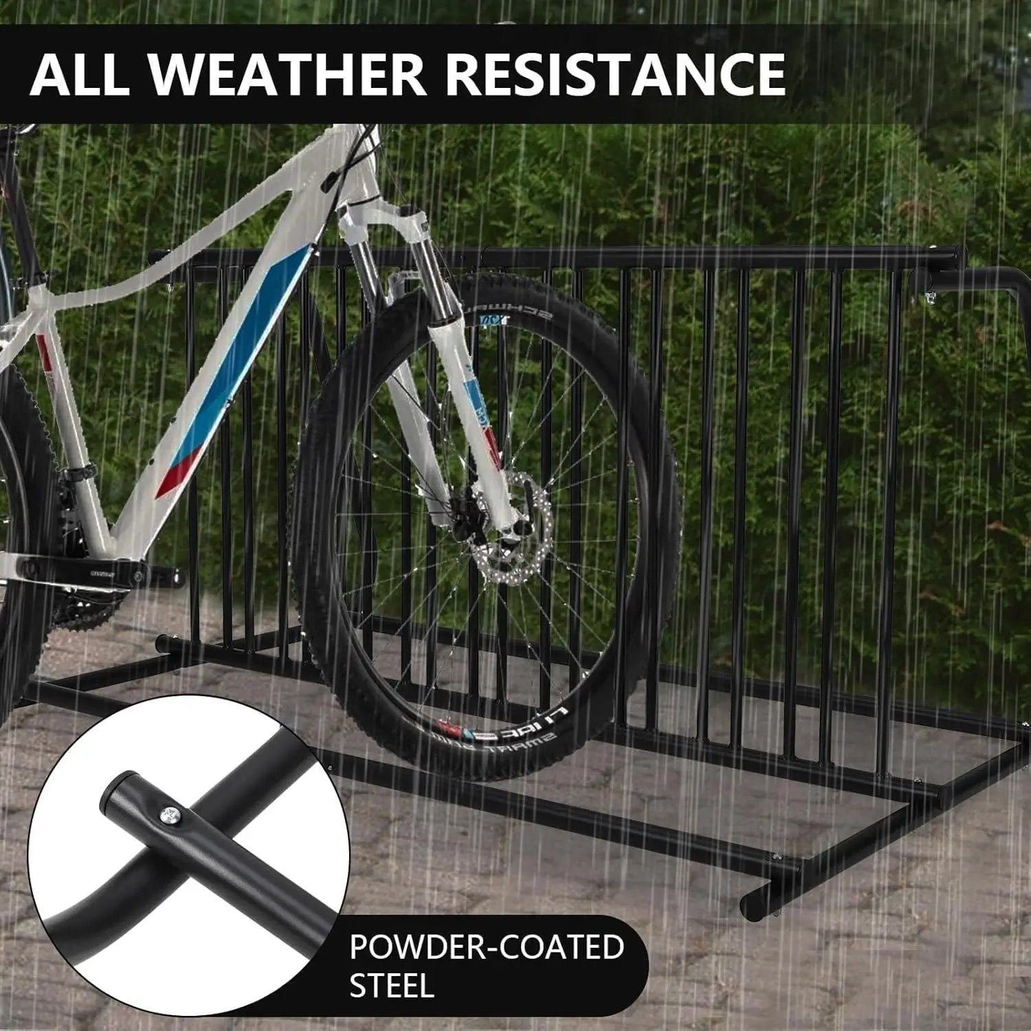 Commercial Floor Bike Rack Stand-10 Bike Rack,Dual Slot Size and Dual-Side Design,Premium Steel, Superior Stability, Suitable for Various Locations,Black by GreenHaven Gardens