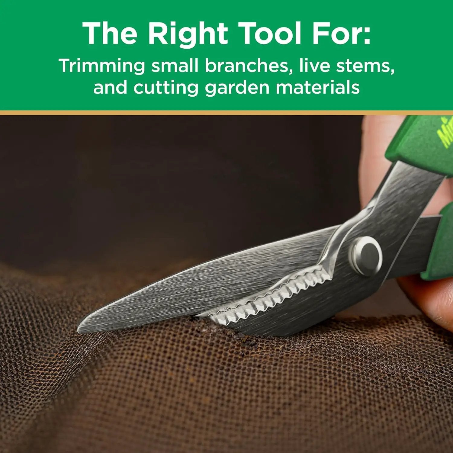 Miracle-Gro 8 in. All-Purpose Steel Garden Utility Shears with Serrated Blades – Comfort Grip Yard and Garden Scissors for Pruning Plants, Flowers, and Herbs by GreenHaven Gardens