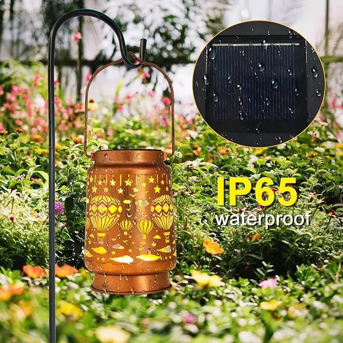 Solar Lanterns Outdoor Garden Decor, Gifts for Women, Mom, Grandma, Birthday, Thanksgiving, Decorative Waterproof Hanging Metal LED Light for Yard, Patio, Lawn, Landscape, Backyard (Hot Air Balloon) by GreenHaven Gardens