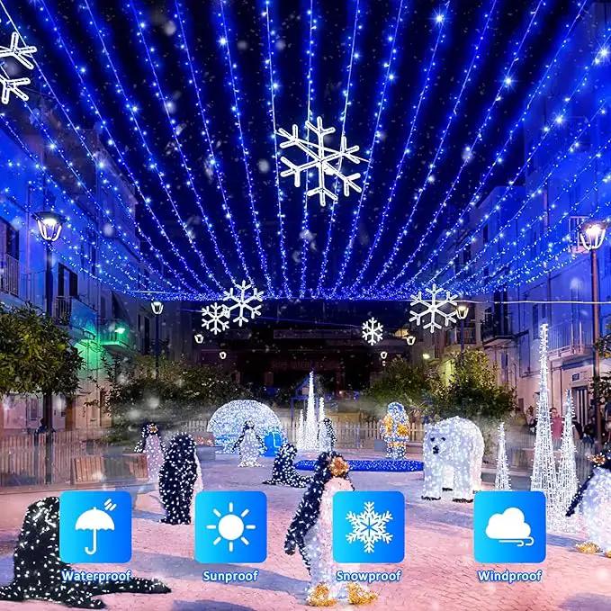JMEXSUSS 2 Pack Blue Solar Christmas Lights: 100 LED 33ft Blue Solar Lights Outdoor, 8 Modes Solar String Lights for Outside Christmas Tree Gardens Party by GreenHaven Gardens