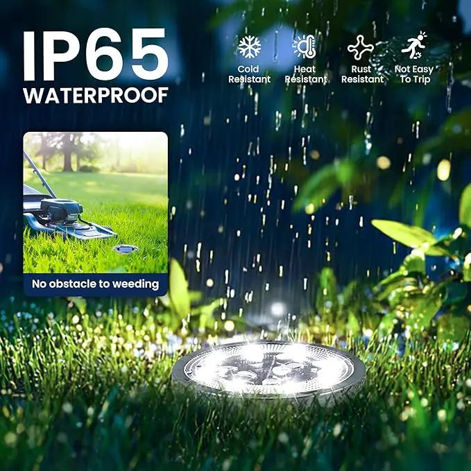 SOLPEX 10 Pack Solar Ground Lights Outdoor Waterproof, Solar Powered Pathway Lights, Landscape Lighting for Garden Walkway Driveway Backyard Decor (Cool White) by GreenHaven Gardens
